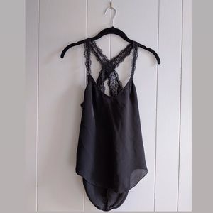 Lacey Black Tank with Open Back
